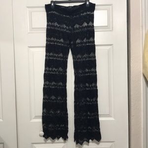 Black beachwear lace loungewear pants/cover up